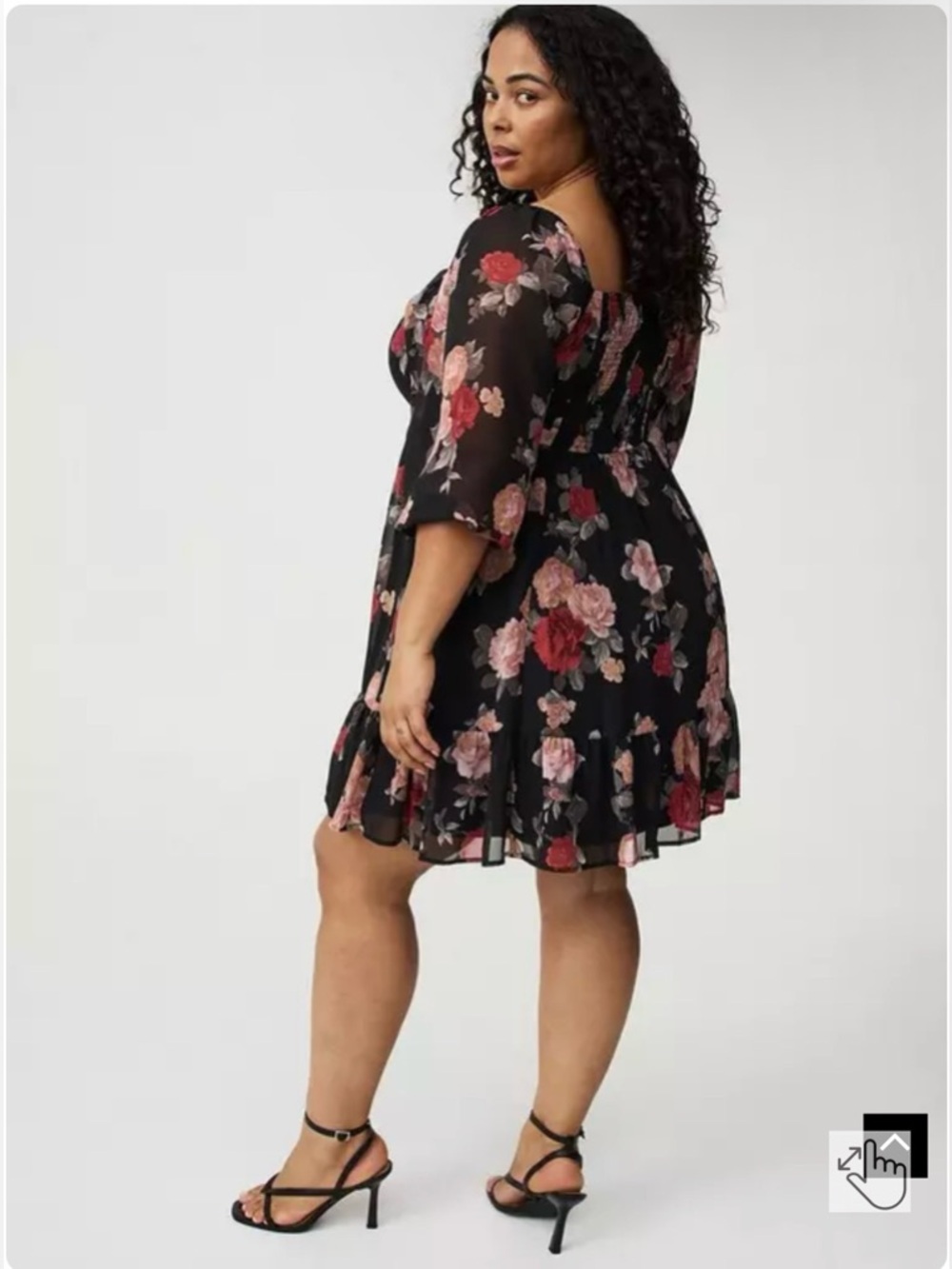NWOT Torrid Chiffon Tiered Mini Dress Black size 2 - Picture 11 of 12